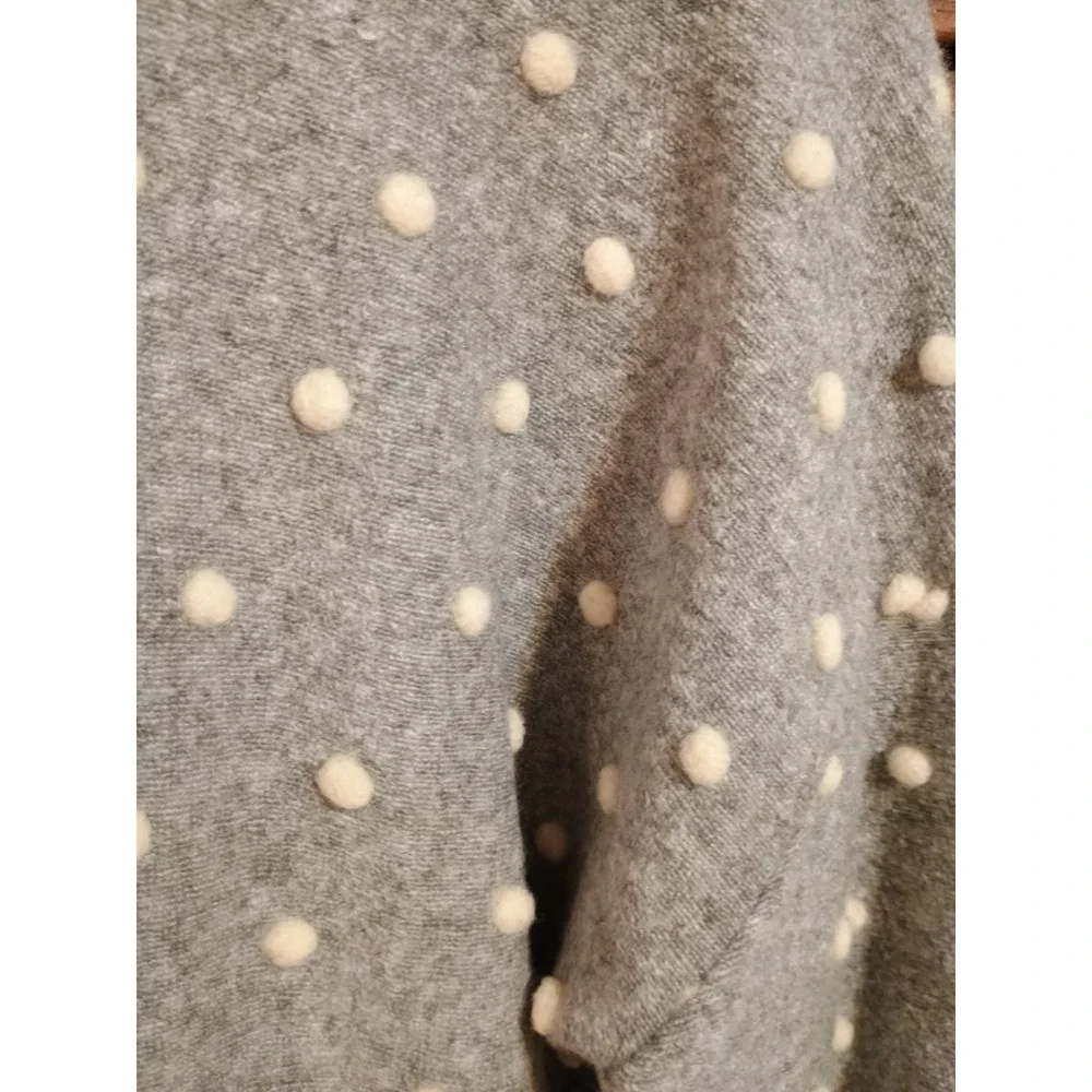 NWT Madewell Texture/Thread Boxy Bobble Cardigan Woman's Gray White Polka Dot M - Picture 12 of 12